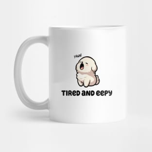 Adorable Sleepy Dog: Tired and Eepy Baby Talk Trend Mug